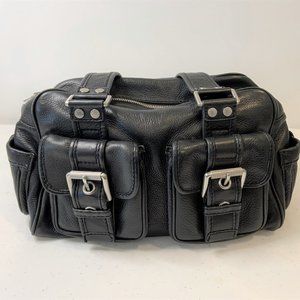 Michael Kors Satchel Shoulder Black Leather Bag Large